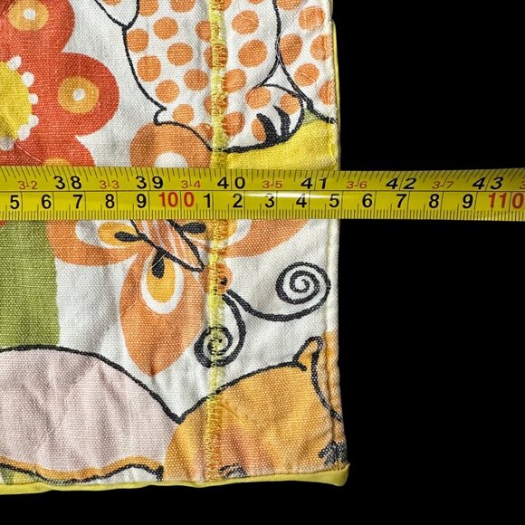 Vintage 1970s Kitschy Handmade Throw Blanket Flower Snail Yellow Orange AS IS - Picture 10 of 10
